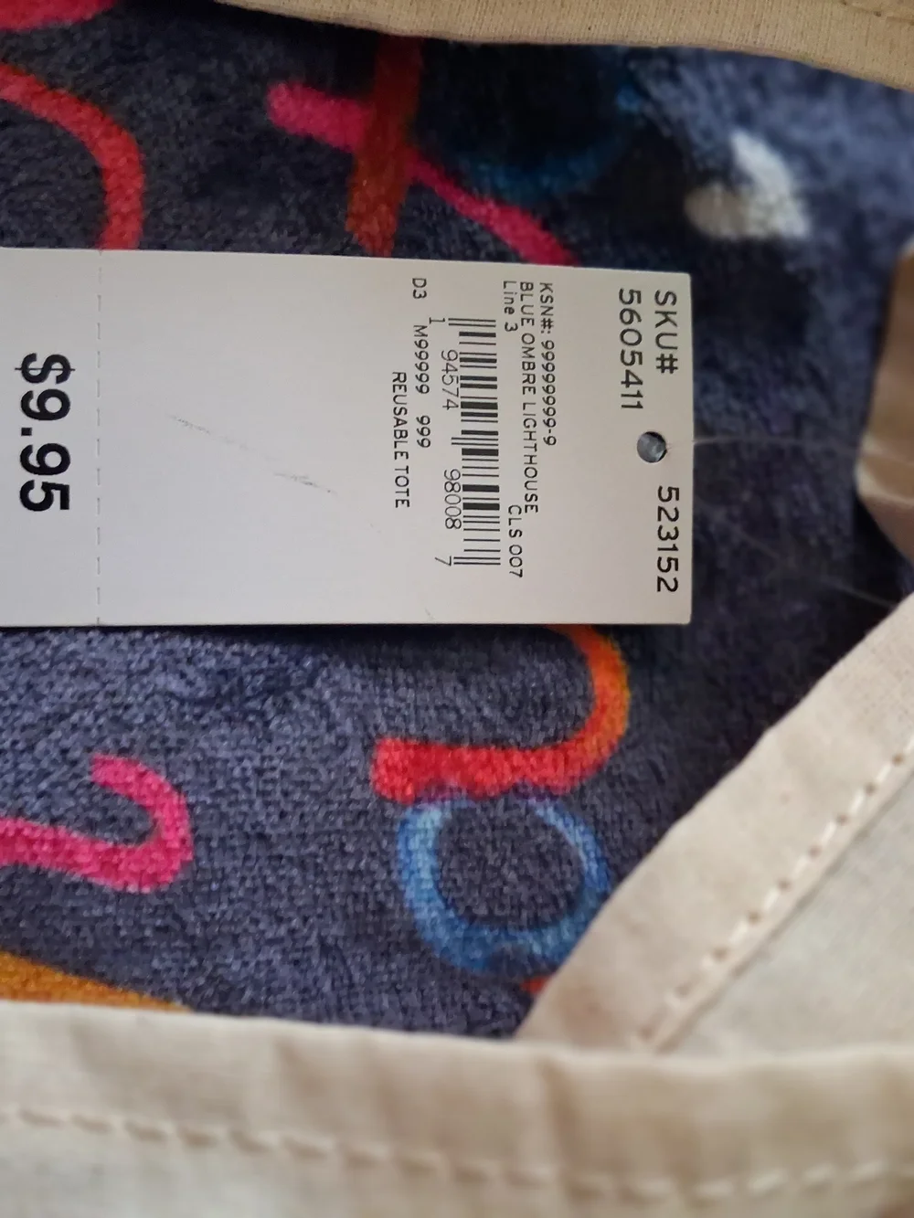 Lands' End Canvas Tote in Cream to Blue Ombre